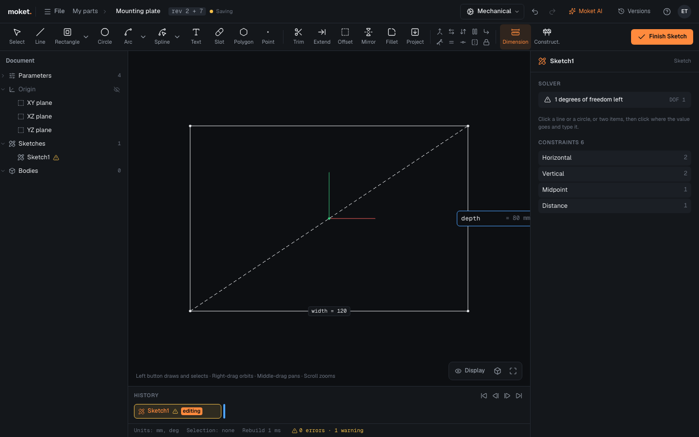 Typing a dimension as a parameter name